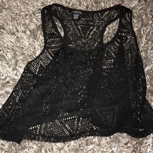 net black cropped tank